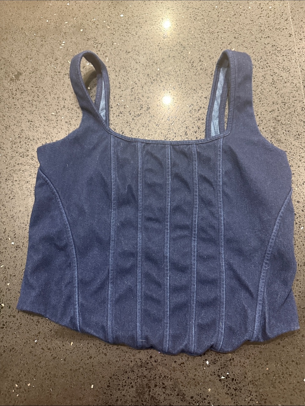 Express Navy Blue Corset-Style Tank Top